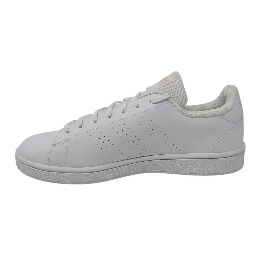 New Adidas Shoes Womens 10 Advantage Base 2.0 White Pink Low Top Sneakers - Picture 3 of 10
